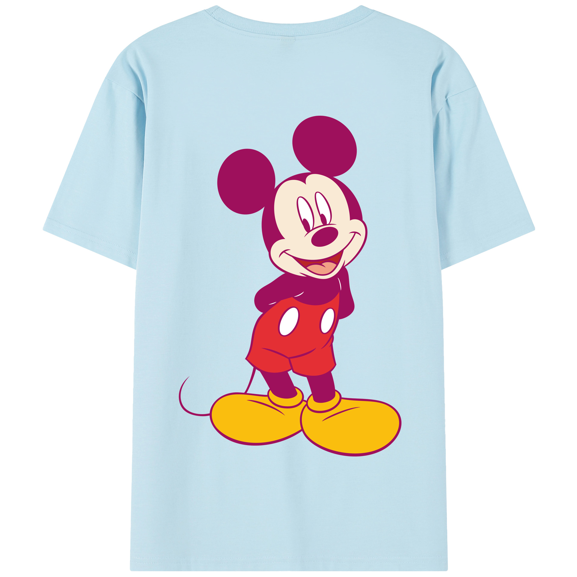（画像用） ミッキーマウス Mickey Mouse 綿100％半袖Tシャツ（背面プリント）